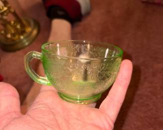 Depression glass cup w/uranium