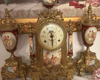 Italian clock and urns
