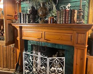 Mantle,brass surround&screen