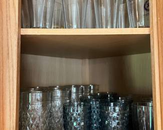 Blue fostoria style glasses