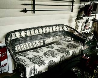 Antq wicker sofa &chair