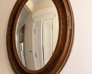 Convex Wood Mirror $200