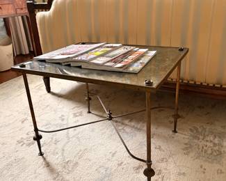 Maison Jansen Coffee Table; Bronze and Mirror $750