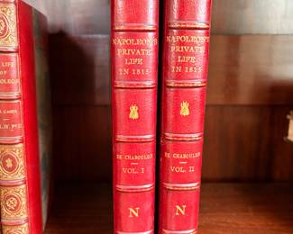 Napoleon's Private Life in 1815- Antique Leather Bound Book (set of two) $250