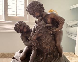 Bronze Group of Putti & Ram- $750