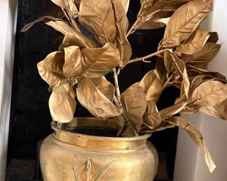 Art Nouveau Brass Jardinière; $250 