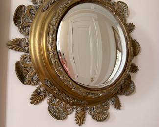 19th Century Bronze Convex Mirror after Louis XVI (16th) Style- $300