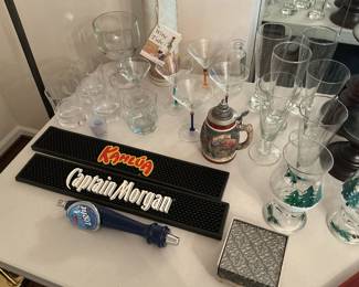 Bar glasses and misc