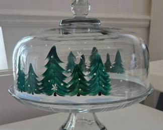 Painted glass cake dome