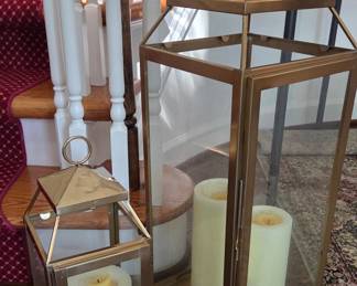 Set of two large porch lanterns