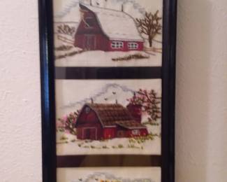 Embroidery three barn framL