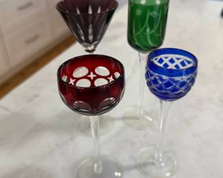 73L CRYSTAL CORDIAL GLASSES, ANTIQUE
