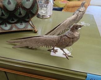 Pair of Italian SilverPlated Pheasant Figurines second image