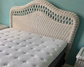 White Wicker Headboard  Pavilion Style