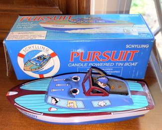 Schylling Pursuit Candle Powered Tin Boat!
