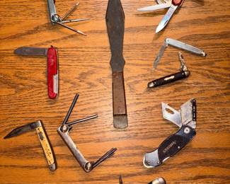 Sabre Pocket Knife USA, Swiss-Style Army Knife, Eklind T&M USA #45 Fold-Uni Drive,  Eklind USA #45 #20912 Hex SAE Tool, Husky Utility Knife, Colonial Throwing Knife, Etc!