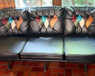 Vtg Whiskey Barrel Leather Couch!