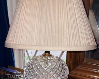 Vtg Egg Shape Cut Lead Crystal Boudoir Lamp!