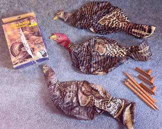 Vtg Sceery Inflatable Turkey Decoys!