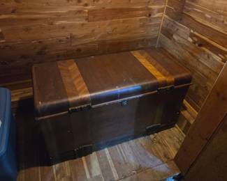 Vintage cedar chest closed