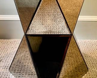 (2) West Elm Faceted Mirror Side Tables