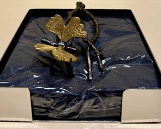 New Michael Aram Butterfly Ginkgo Cocktail Napkin Holder