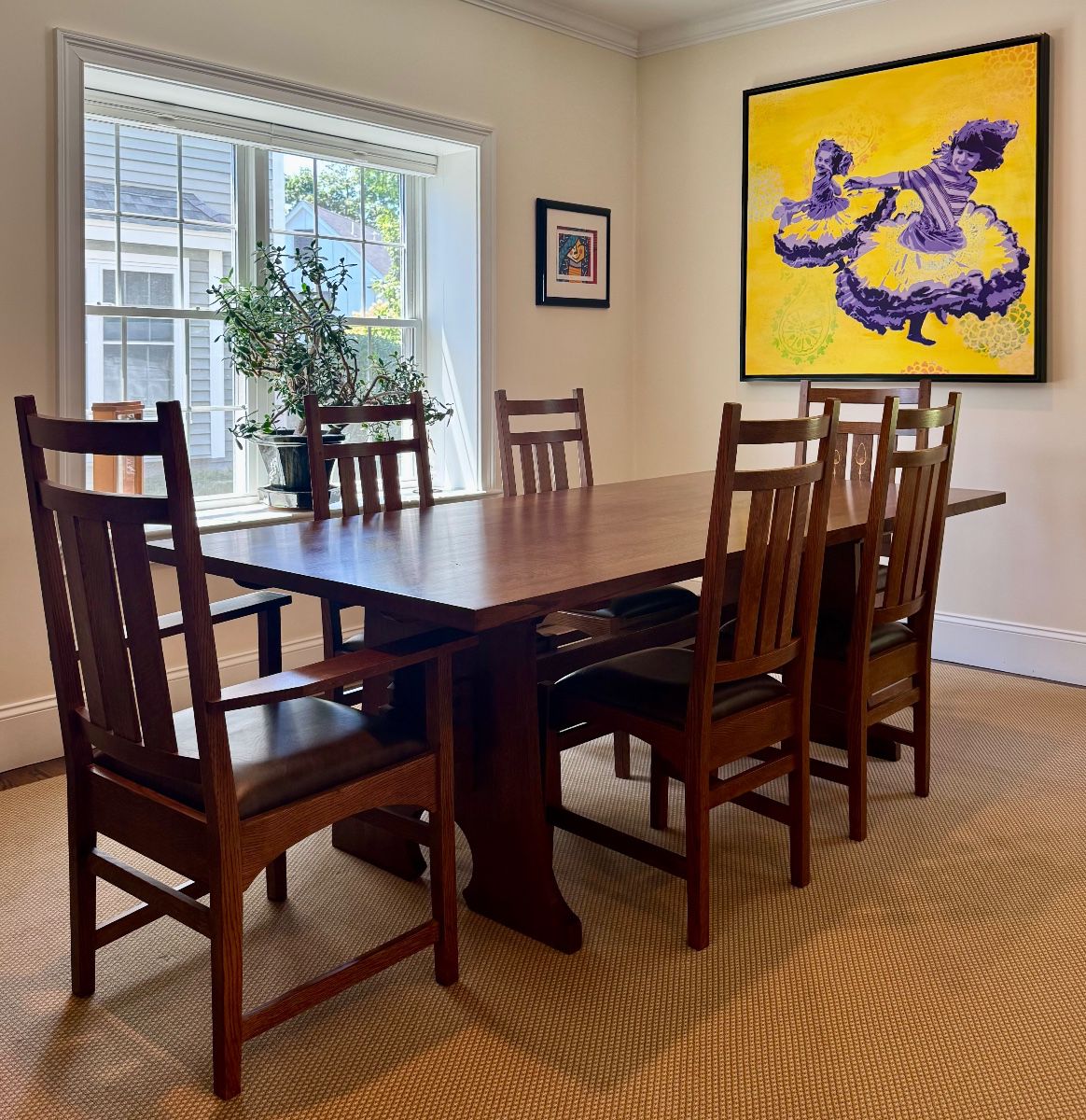 Stickley Mission Collection Harvey Ellis Dining Table & Chairs