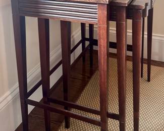 Vintage Nesting Tables with Leather Top