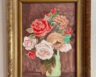 Still Life Oil on Canvas, Signed