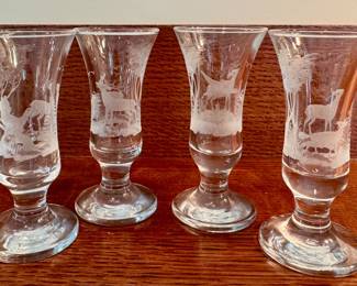 Gorsuch Stag Schnaps Cordial Glasses