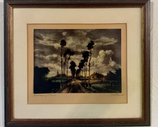 "Avenue of Trees" Signed Etching