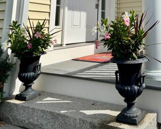 (2) Cast Iron Planters
