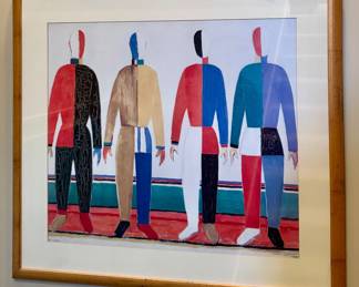 "The Sportsmen" Kazimir Malevich Framed Print