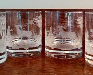 Gorsuch Etched Stag Whiskey Glasses