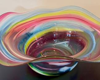 Art Glass Fluted Bowl