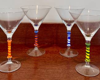 Art Glass Martini Glasses