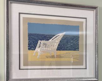 "The Wicker Chair" Lithograph, Signed Wyeth