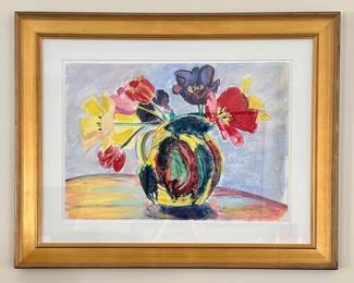 "Tulips" Pastel on Paper, Signed Billy Sullivan