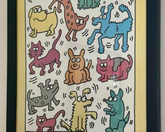 "The Humane Society of Broward County" Framed Keith Haring Poster