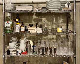 Assorted Glasses & Crate & Barrel Dishes