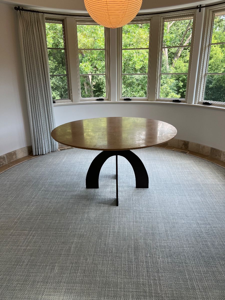 STONE TOP METAL BASE TABLE