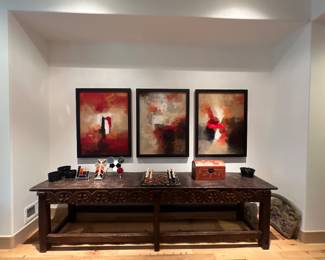 ART - SET OF THREE OIL PAINTINGS