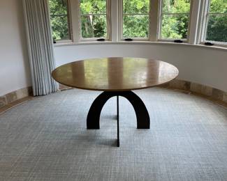 STONE TOP METAL BASE TABLE