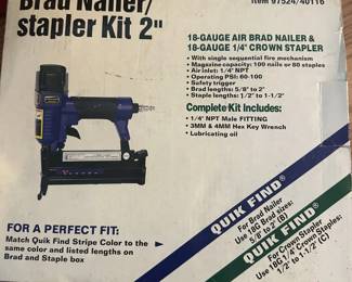 TOOLS  BRAD NAILER  STAPLER KIT
