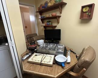 FURNITURE  KITCHEN TABLE 3 CHAIRS  MISC.