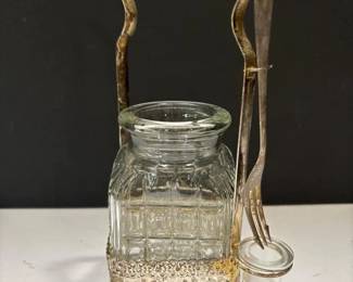 259 antiquepressedglasspicklecastorwith