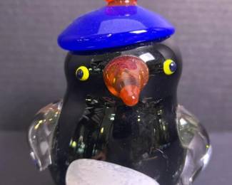016 handblownglasspenguinfigurine