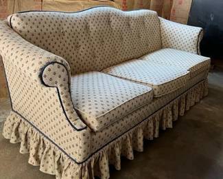 266 upholsteredsofawithruffledskirtmade