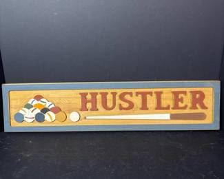170 billiardshustlerwoodenwallsign