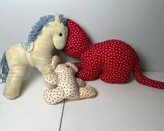 226 vintageplushstuffedanimalsbearhorse